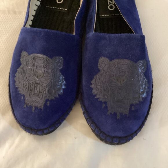 Kenzo Paris Blue Suede Tiger Espadrilles - Picture 3 of 8